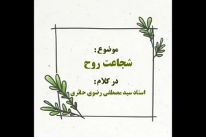 شجاعت روح در کلام استاد سید مصطفی رضوی حائری