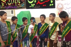 برگزاری جشن میلاد  واجرای گروه سرود ولایت هیئت مذهبی امام علی ع در حسینیه سادات روستای گورزانگ