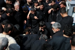 مراسم تشییع پیکر ذاکر با اخلاص خادم الحسین کربلایی علی کلهری