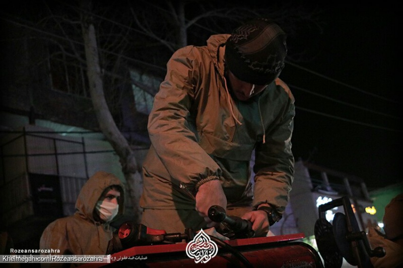 عملیات ضدعفونی وپاکسازی محله شمیران نو واوقاف (بخش سوم) روضه انصارالزهراسلام الله علیها