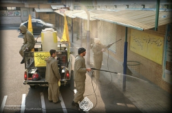 عملیات ضدعفونی وپاکسازی مدارس روضه انصارالزهراسلام الله علیها