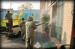 عملیات ضدعفونی وپاکسازی مدارس روضه انصارالزهراسلام الله علیها