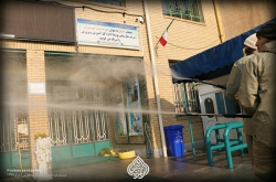 عملیات ضدعفونی وپاکسازی مدارس روضه انصارالزهراسلام الله علیها