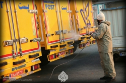 عملیات ضدعفونی و پاکسازی اداره پست