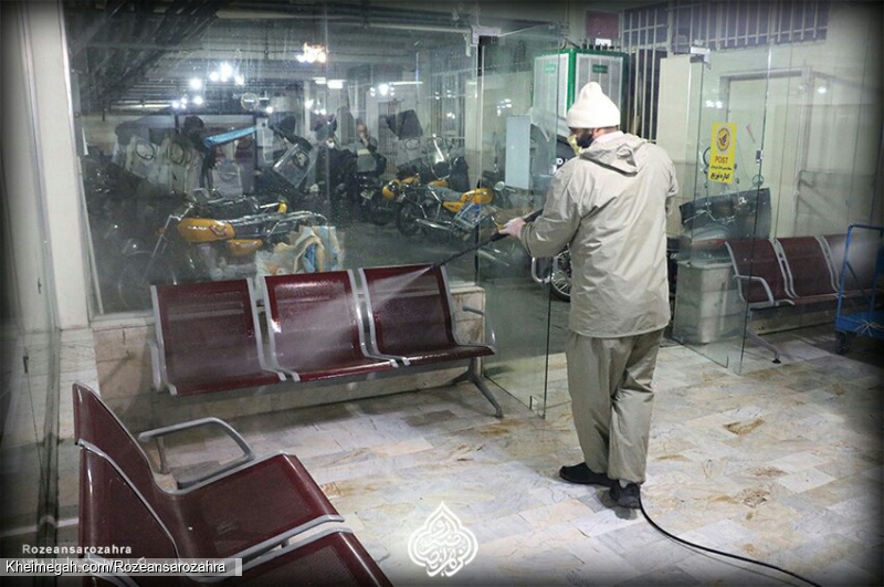 عملیات ضدعفونی و پاکسازی اداره پست