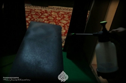 مرحله آماده سازی کارگاه جهاد دوزندگی روضه انصارالزهرا سلام الله علیها