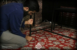 مرحله آماده سازی کارگاه جهاد دوزندگی روضه انصارالزهرا سلام الله علیها