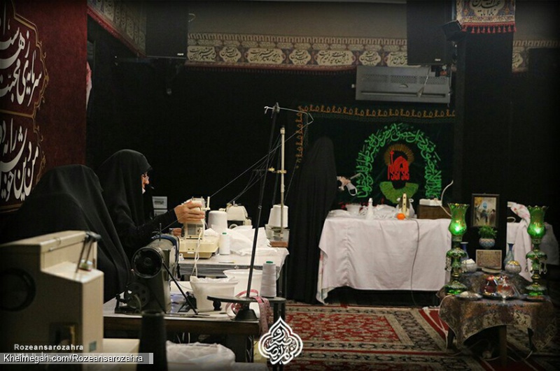 دوخت ماسک،لباس وملحفه بیمارستان روضه انصارالزهراسلام الله علیها