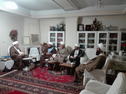 دیدار تنی چند از علما با حضرت آیتالله العظمی شمس الدین نجفی با حضور استاد شیخ محمد ناصری