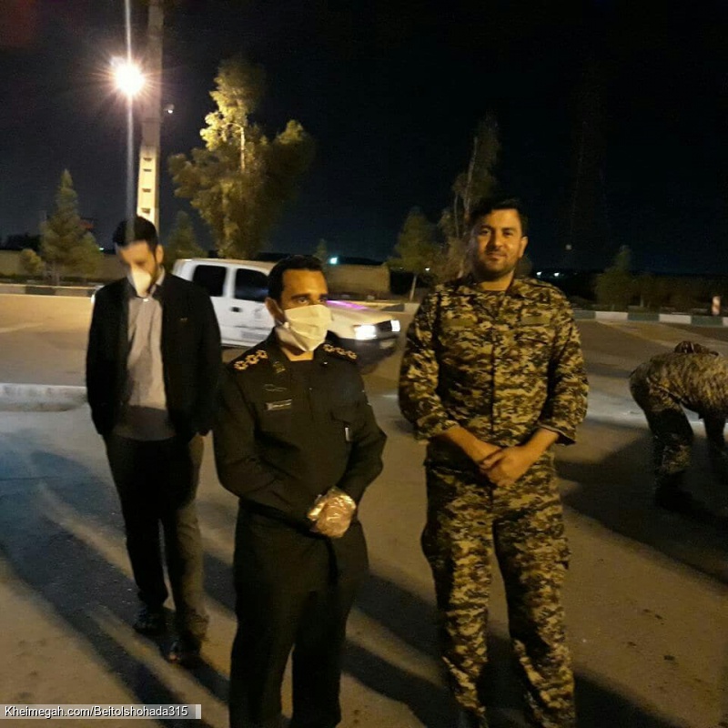 ضد عفونی معابر محله اسلامی قاسم آباد کهریزک توسط حوزه بسیج کهریزک