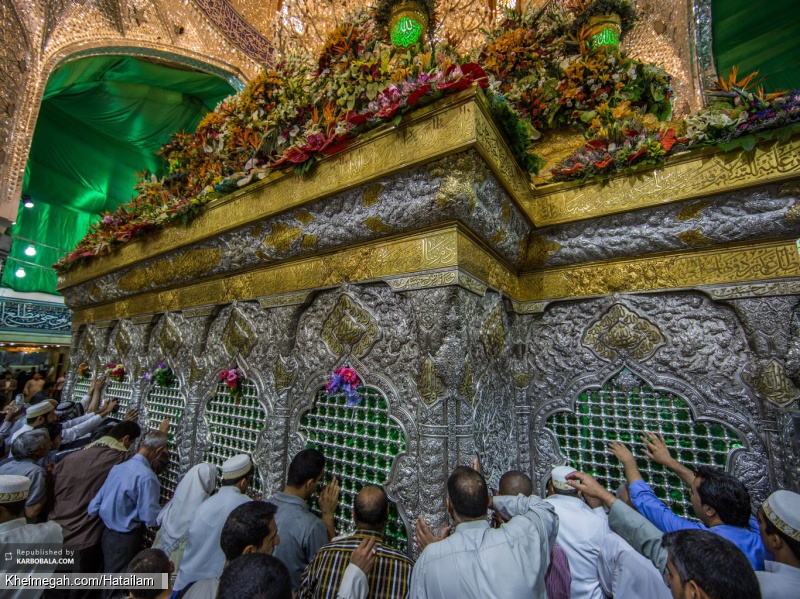 ضریح زیبای حرم حضرت امام حسین علیه السلام
